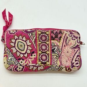 Vera Bradley Very Berry Paisley Zip Around Quilted Wallet Pink No Strap Retired